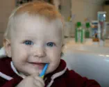 Picture of baby brushing teeth - credit Pixabay